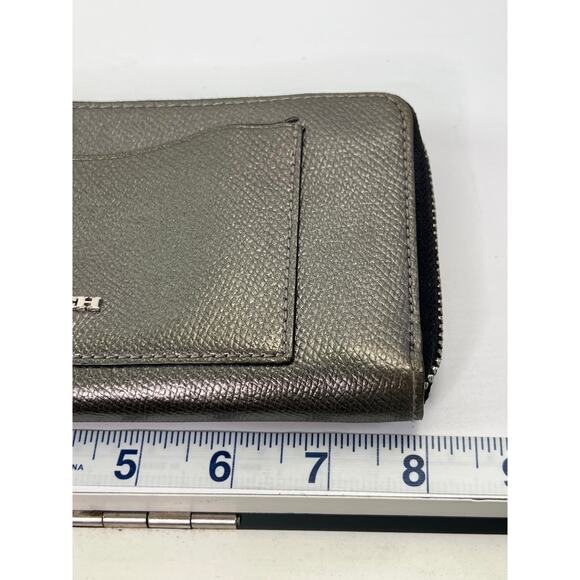 Coach Metallic Gray Zippy Wallet Full Size Leather - Picture 5 of 5